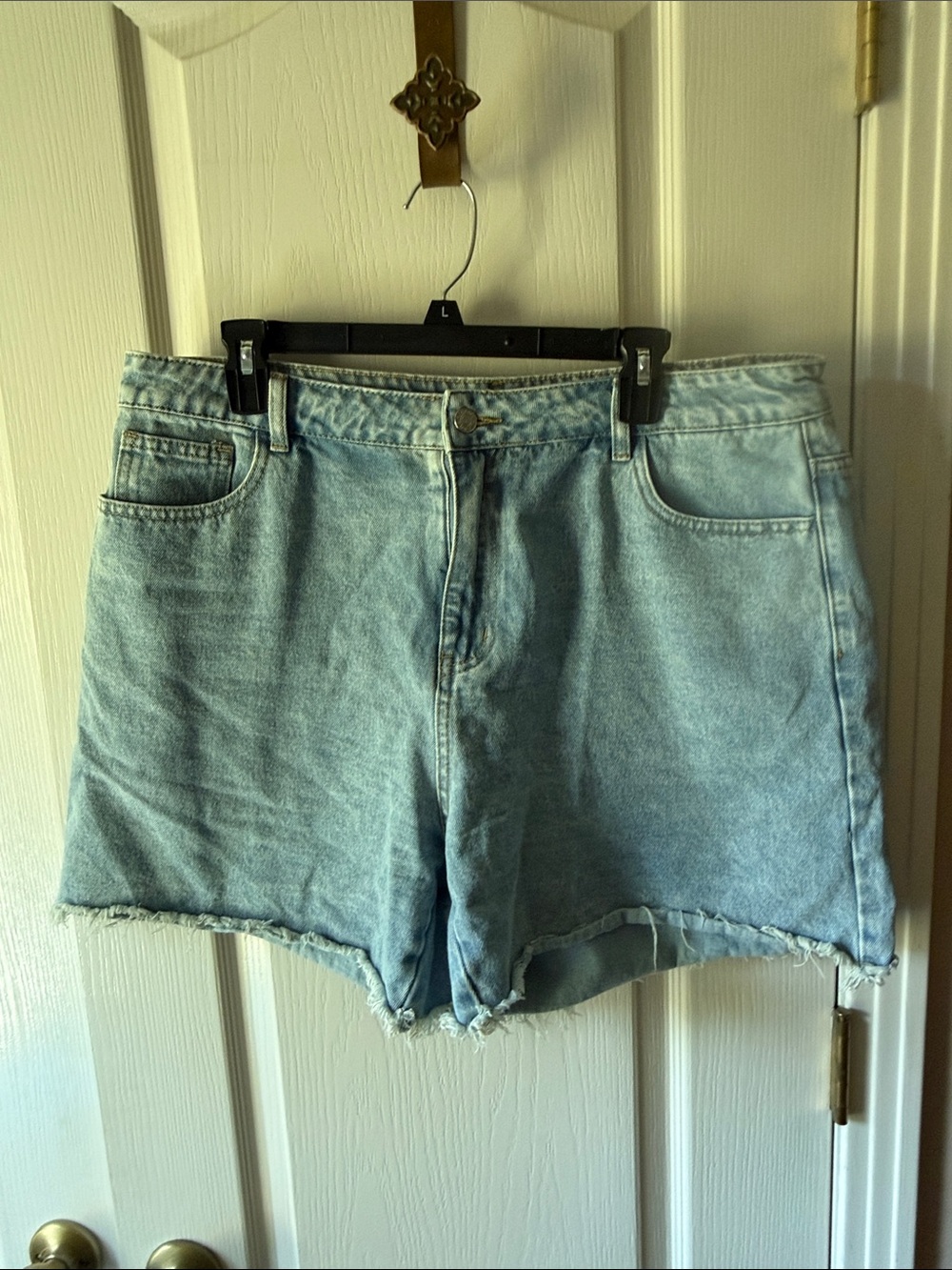 SHEIN Light Blue Washed Denim Shorts